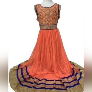 INDIAN Cultural Embroiderer Mesh Full Length Dress Size 34/US Sz.3